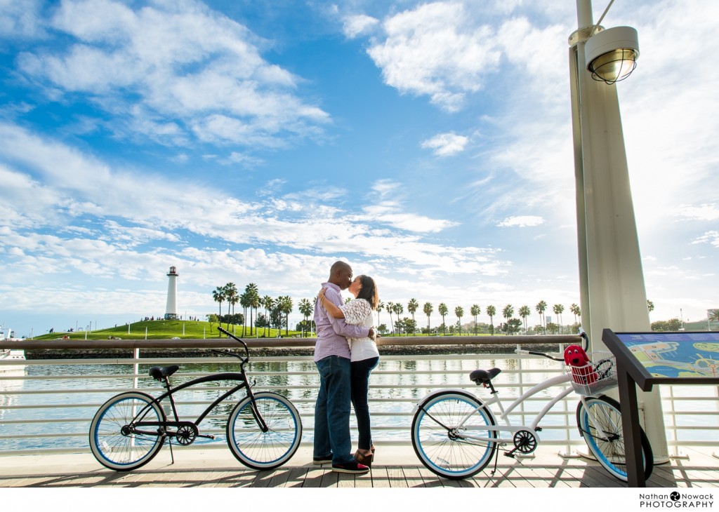 Featured image for “Long Beach Bicycle Engagement Session at the Lighthouse & Marina – Chrystal and CJ”